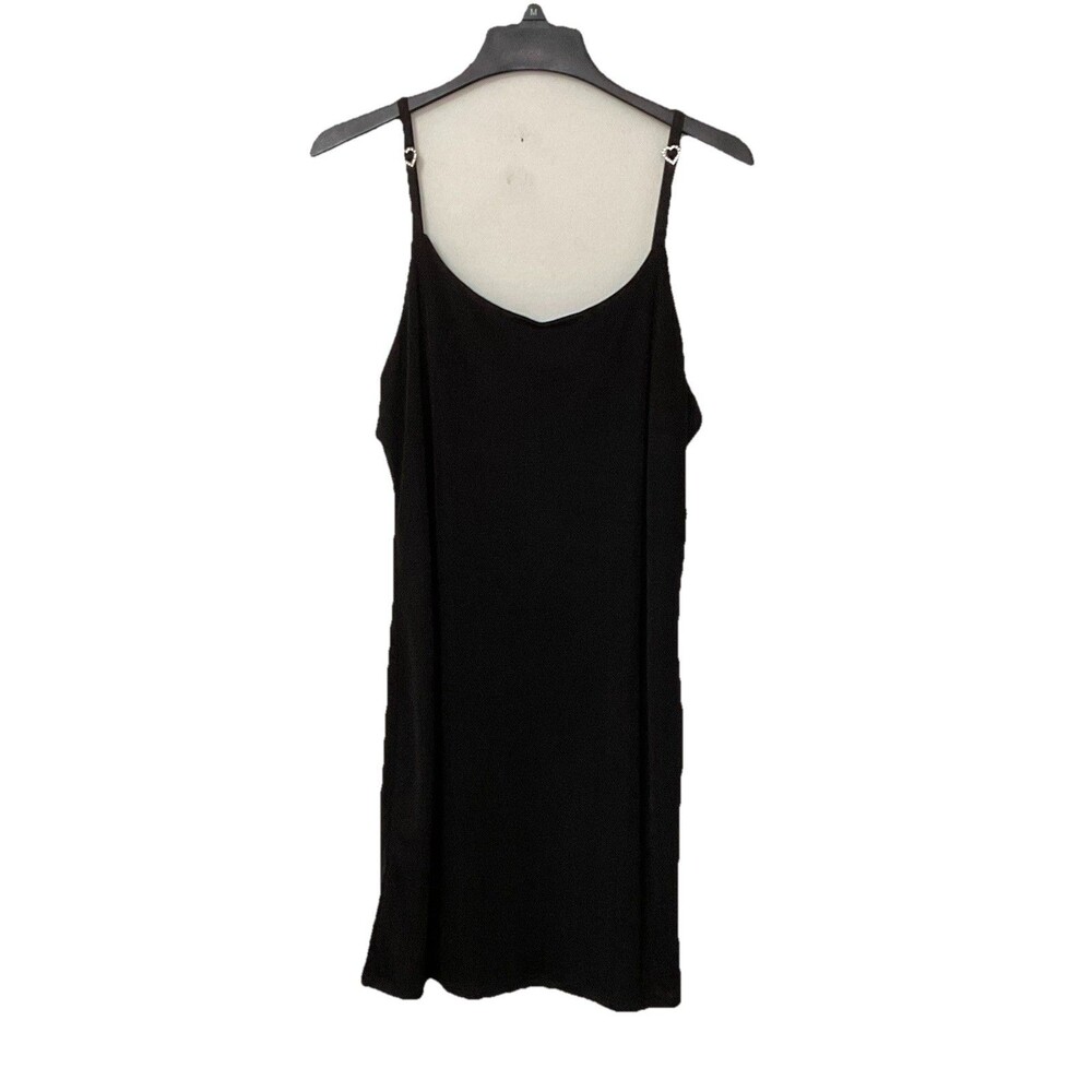 Haley & June Slip Dress Lined Plus Size 2X Black Heart rhinestones Accent New